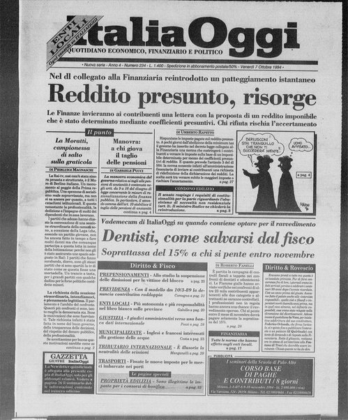 Italia oggi : quotidiano di economia finanza e politica